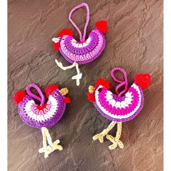 Gehäkelte Osterdeko Huhn im 3 er Set Frühlingsdeko