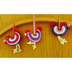 Gehäkelte Osterdeko Huhn im 3 er Set Frühlingsdeko