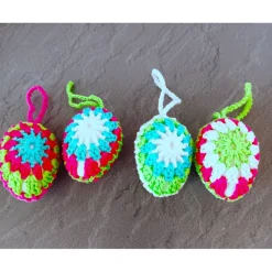 Gehäkelte Osterdeko Ostereier Frühlingsdeko 4 er Set