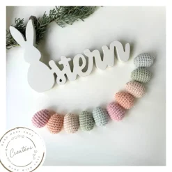Gehäkelte Ostereier Set in Pastellfarben – Handgemachte Osterdeko aus Baumwolle