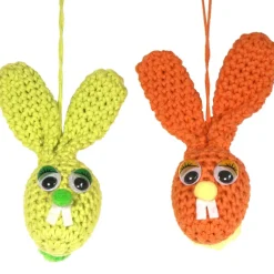 Gehäkelte Osterhasen zum Aufhängen 2er Set – Handgemachte Osterdeko aus Baumwolle