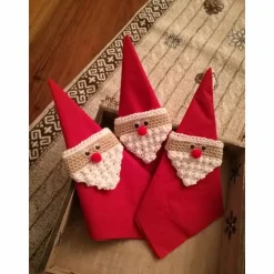 Gehäkelte Serviettenringe "Serviettenmänner" (4 Stück)