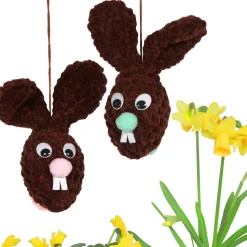 Gehäkelte XL Osterhasen zum Aufhängen – 2er Set Osterdeko Handarbeit