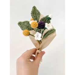 gehäkelter Mini Blumenstrauß | Freundin Geschenkidee Kollegen | Muttertagsgeschenk | Häkeldeko