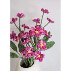 gehäkelter VergissMeinNicht-Blumenstrauß | kunstvolle Blumendeko | Freunde Geschenkidee Hochzeitstag | Geburtstag