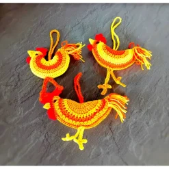 Gehäkeltes Huhn 3 lustige Hühner im Set Osterdeko Frühlingsdeko
