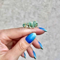 Gehäkeltes Mini Chamäleon (microcrochet)