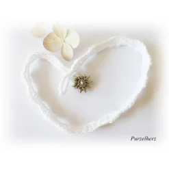 Gehäkeltes Wickelarmband mit Edelweiß - Freundschaftsarmband - weiß