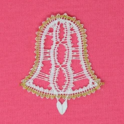 geklöppelter Christbaumschmuck Glocke 1 weiß-gold