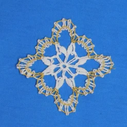 geklöppelter Christbaumschmuck Ornament 1 weiß-gold