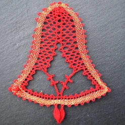 geklöppelter Christbaumschmuck Glocke 3 rot-gold