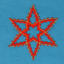 geklöppelter Stern 3 rot-gold
