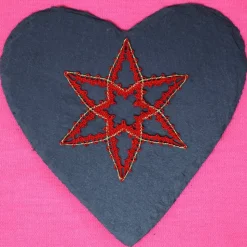 geklöppelter Stern 3 rot-gold