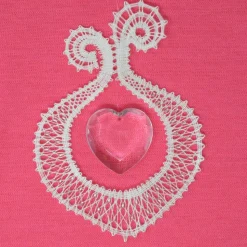 Geklöppelter Tropfen Hochzeit – Weißes Leinengarn, Glasperlen & Acrylherz