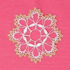 geklöppeltes Ornament 4 weiß-gold Halbschlag