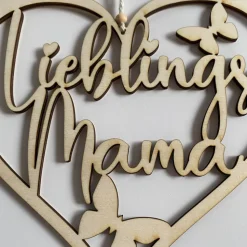 Gelasertes Herz mit Schriftzug 