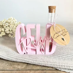 Geld Regen – Originelles Geldgeschenk im Reagenzglas mit Konfetti und Schriftzug