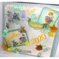 Geldgeschenk * Bilderrahmen * Taufgeschenk * Shadowbox * Taufe * Geburt * Personalisiert * Taufpate *