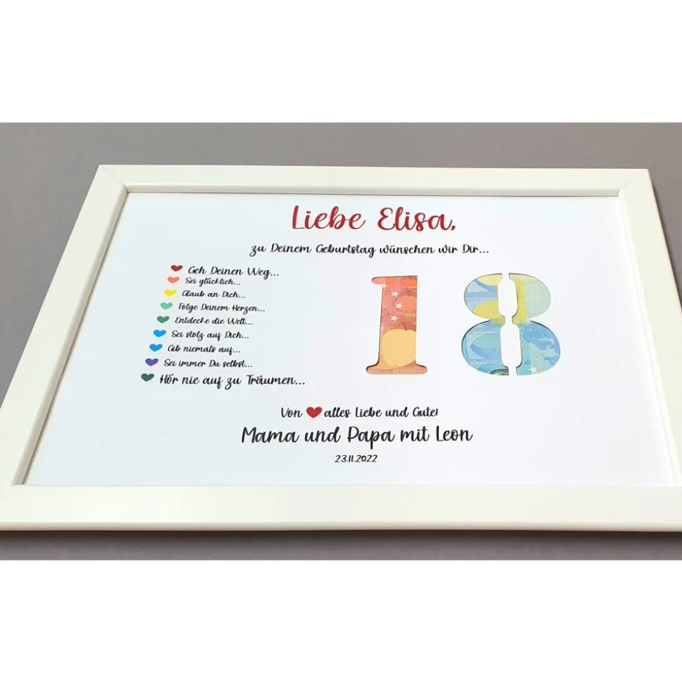 Geldgeschenk 18. Geburtstag, Geldgeschenk personalisiert, Geburtstagsgeschenk, Geschenkidee zum Geburtstag
