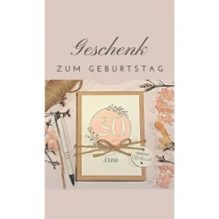 Geldgeschenk 30. Geburtstag personalisiert | Geschenkbox für Frauen | Geburtstagsgeschenk mit Name und Glückwunschkarte