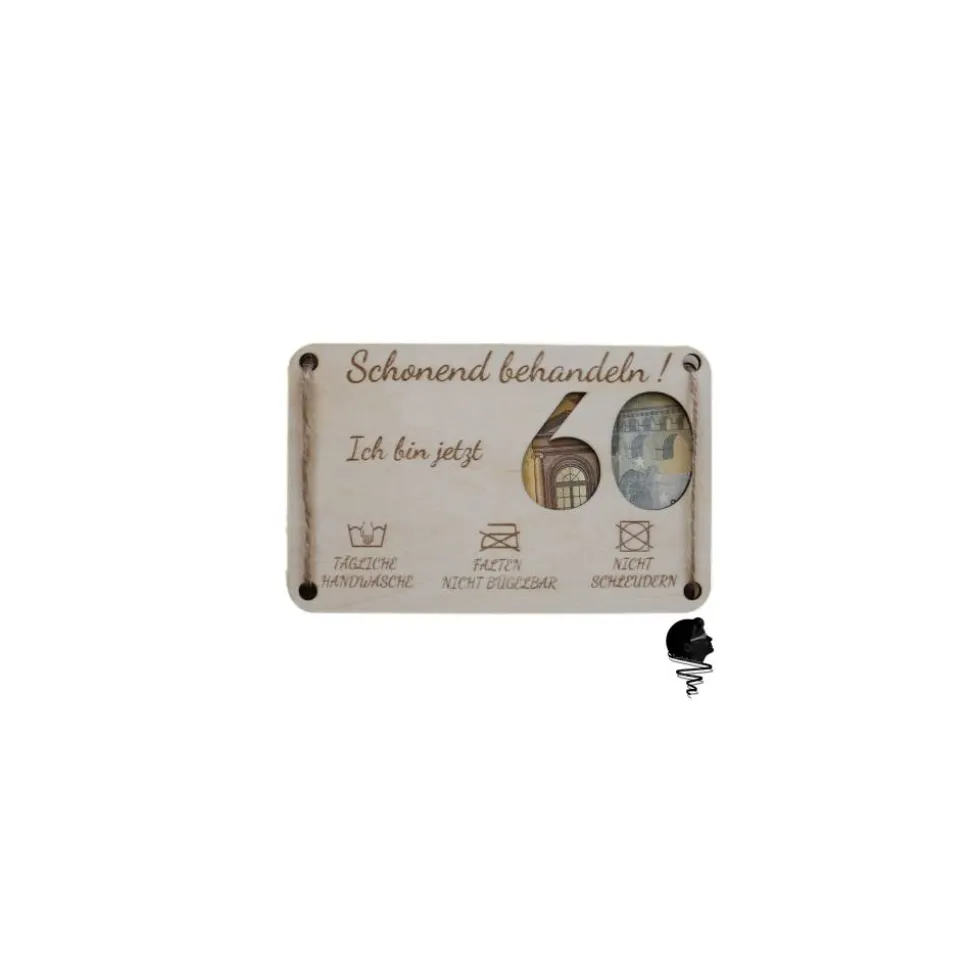 Geldgeschenk 60. Geburtstag / Geburtstagskarte / Geschenkverpackung