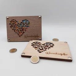 Geldgeschenk | Geschenkkarte aus Holz | Wunscherfüller | Herz | Geldgeschenk Verpackung | Geschenkverpackung |