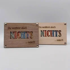 Geldgeschenk | Geschenkkarte aus Holz | NICHTS | Herz | Geldgeschenk Verpackung | Geschenkverpackung | Kleinigkeit