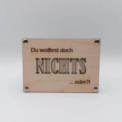 Geldgeschenk | Geschenkkarte aus Holz | NICHTS | Herz | Geldgeschenk Verpackung | Geschenkverpackung | Kleinigkeit
