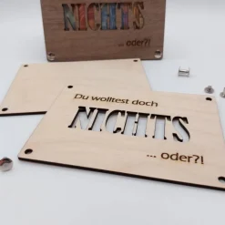 Geldgeschenk | Geschenkkarte aus Holz | NICHTS | Herz | Geldgeschenk Verpackung | Geschenkverpackung | Kleinigkeit