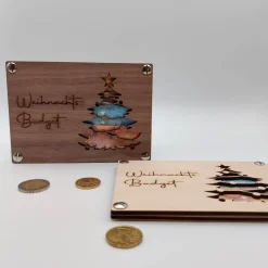Geldgeschenk | Geschenkkarte aus Holz | Weihnachts-Budget | Tannenbaum | Geldgeschenk Verpackung | Geschenkverpackung |