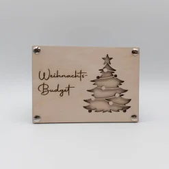 Geldgeschenk | Geschenkkarte aus Holz | Weihnachts-Budget | Tannenbaum | Geldgeschenk Verpackung | Geschenkverpackung |