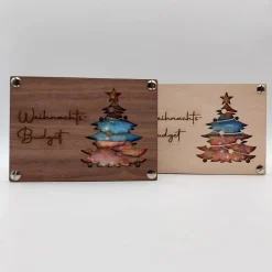 Geldgeschenk | Geschenkkarte aus Holz | Weihnachts-Budget | Tannenbaum | Geldgeschenk Verpackung | Geschenkverpackung |