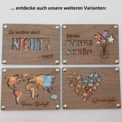 Geldgeschenk | Geschenkkarte aus Holz | Weihnachts-Budget | Tannenbaum | Geldgeschenk Verpackung | Geschenkverpackung |