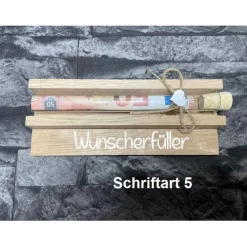 Geldgeschenk • Wunscherfüller • Reagenzglas • Geschenkverpackung aus Holz • Eiche • Klötzchen