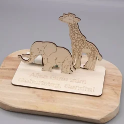 Geldgeschenk Afrika - aus Holz personalisiert