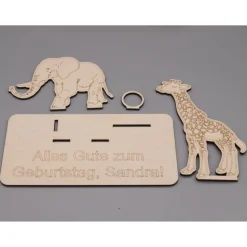 Geldgeschenk Afrika - aus Holz personalisiert