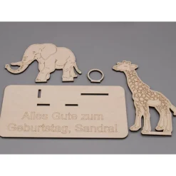 Geldgeschenk Afrika - aus Holz personalisiert