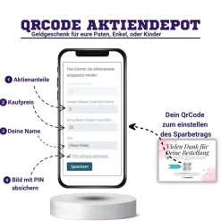 Geldgeschenk Aktie ETF Kryptowährung | Personalisiertes QrCode Bild