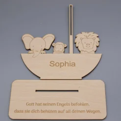 Geldgeschenk Arche - Zur Taufe - aus Holz personalisiert