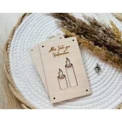 Geldgeschenk aus Holz, Wunscherfüller, Geschenkverpackung, Taufe, Konfirmation, Kommunion, personalisierbar