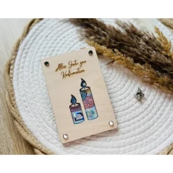 Geldgeschenk aus Holz, Wunscherfüller, Geschenkverpackung, Taufe, Konfirmation, Kommunion, personalisierbar