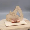 Geldgeschenk Bagger - aus Holz personalisiert