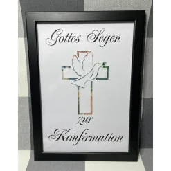 Geldgeschenk Bilderrahmen Konfirmation personalisierbar DIN A4