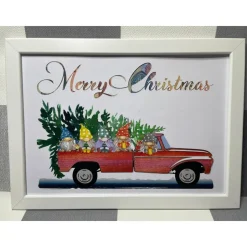 Geldgeschenk Bilderrahmen Weihnachten Wichtel Gnom 4 personalisierbar DIN A4