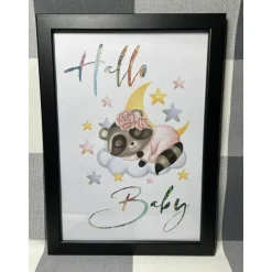 Geldgeschenk Bilderrahmen Geburt Girl 2 personalisierbar DIN A4