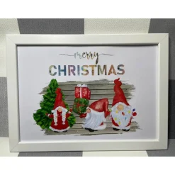 Geldgeschenk Bilderrahmen Weihnachten Wichtel Gnom 5 personalisierbar DIN A4