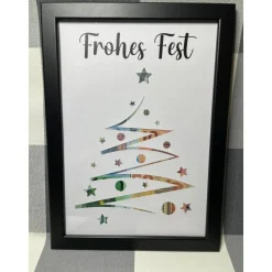 Geldgeschenk Bilderrahmen Weihnachten Tannenbaum 1 personalisierbar DIN A4