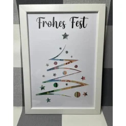 Geldgeschenk Bilderrahmen Weihnachten Tannenbaum 1 personalisierbar DIN A4