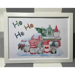 Geldgeschenk Bilderrahmen Weihnachten Wichtel Gnom 3 personalisierbar DIN A4