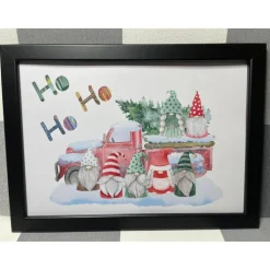 Geldgeschenk Bilderrahmen Weihnachten Wichtel Gnom 3 personalisierbar DIN A4